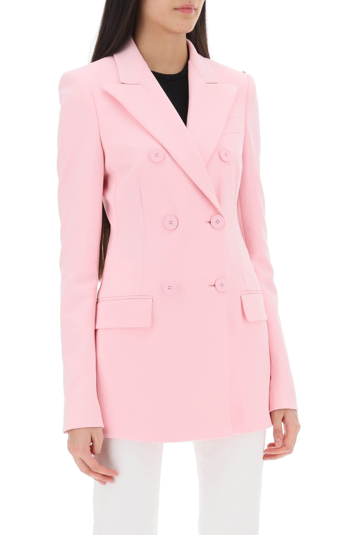 Frizzo Double-breasted Blazer In Jersey  - Pink