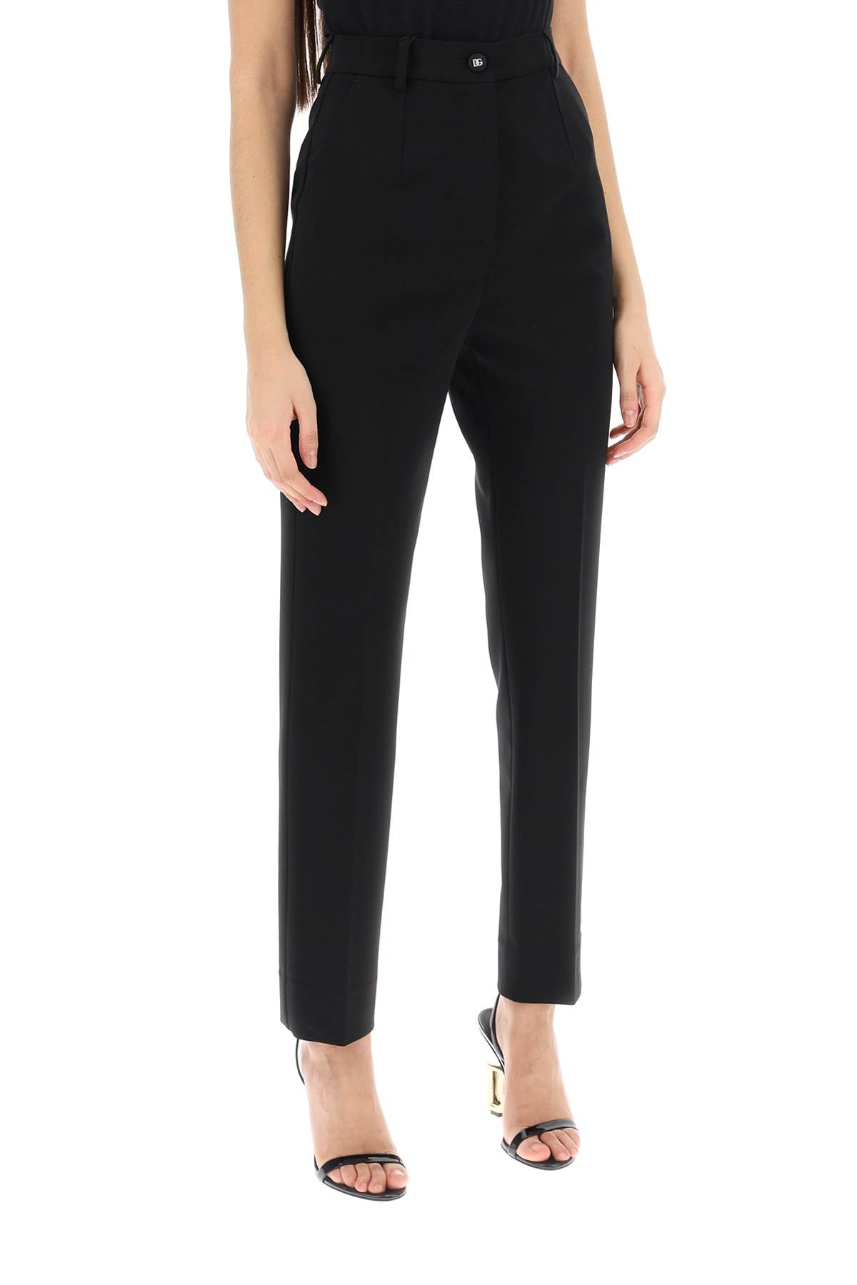 Milano-stitch Cigarette Pants  - Black