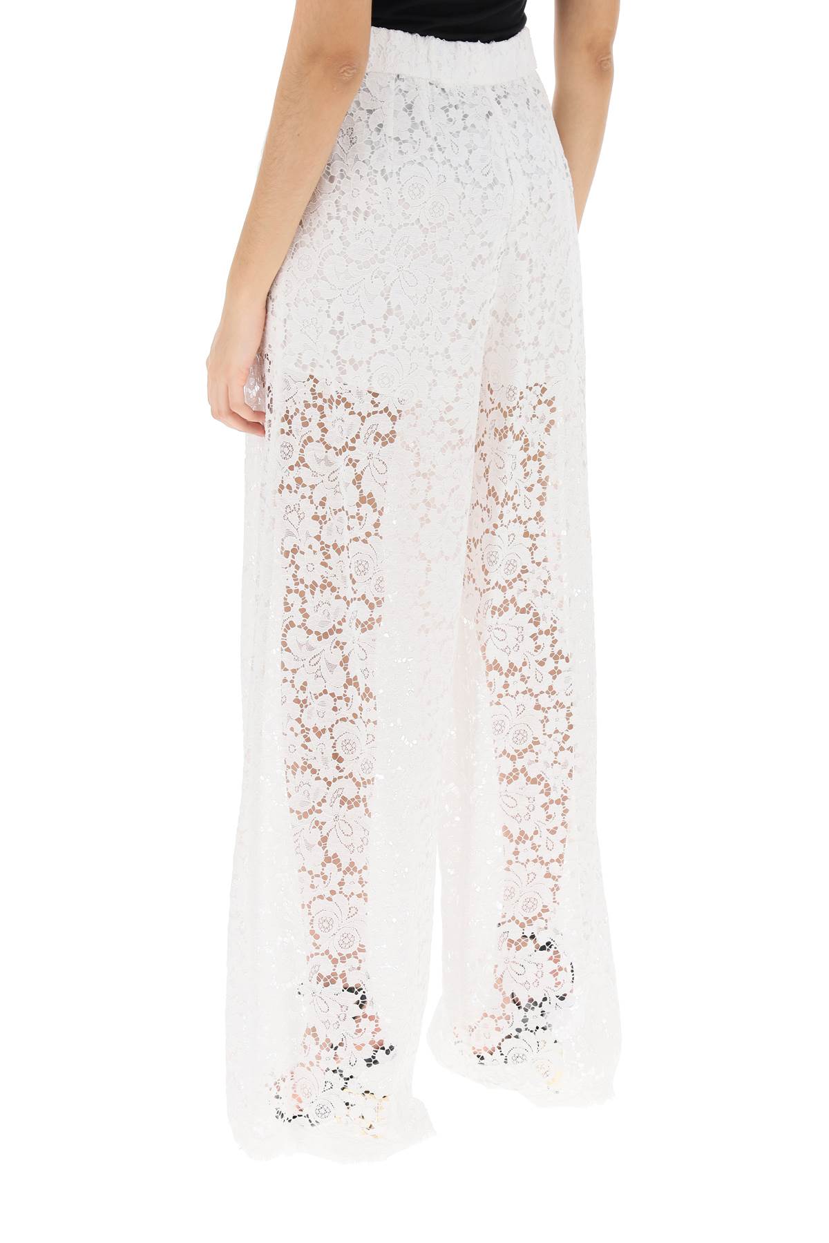 Pajama Pants In Cordonnet Lace  - White