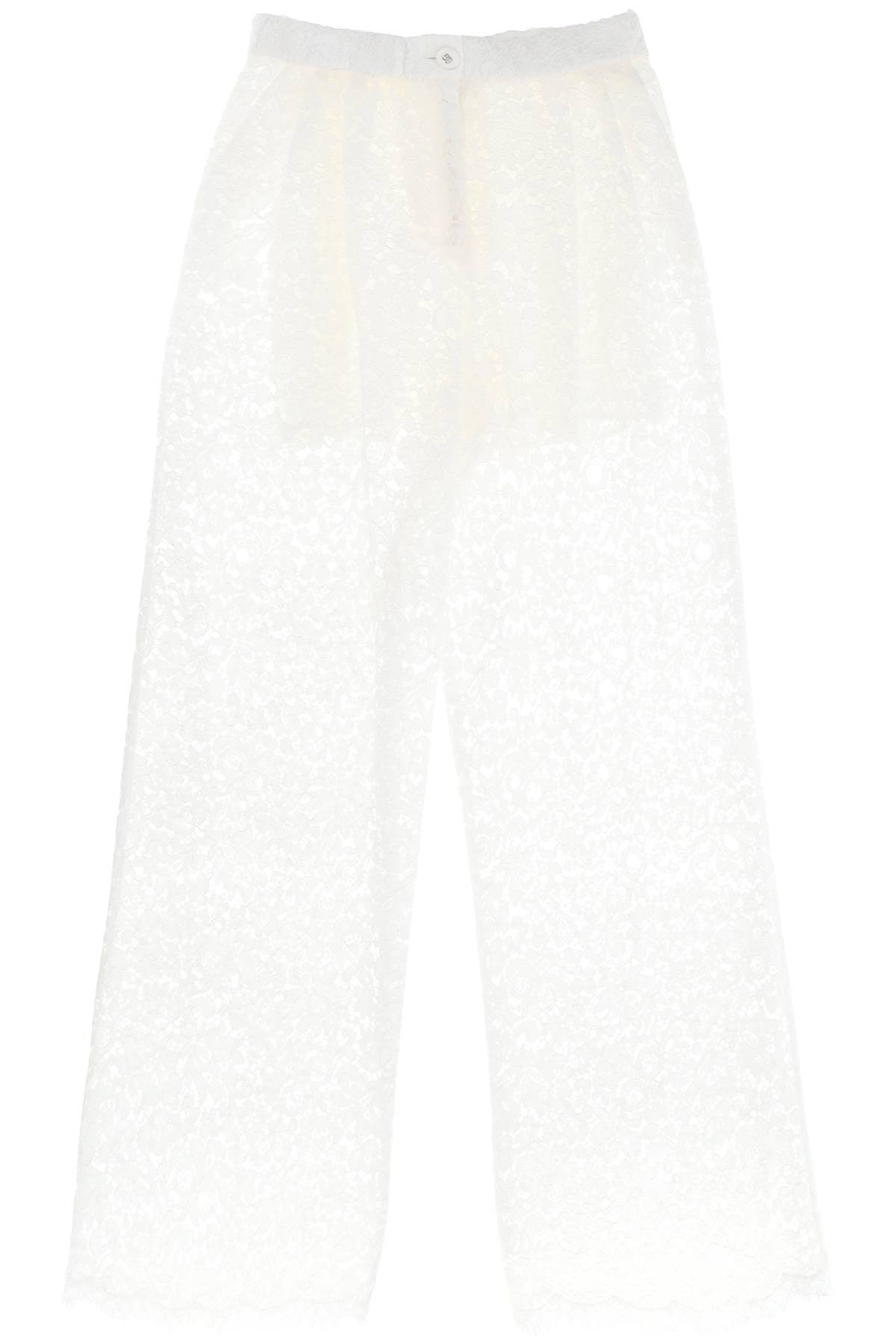 Pajama Pants In Cordonnet Lace  - White