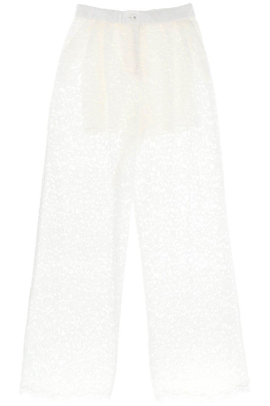 Pajama Pants In Cordonnet Lace  - White