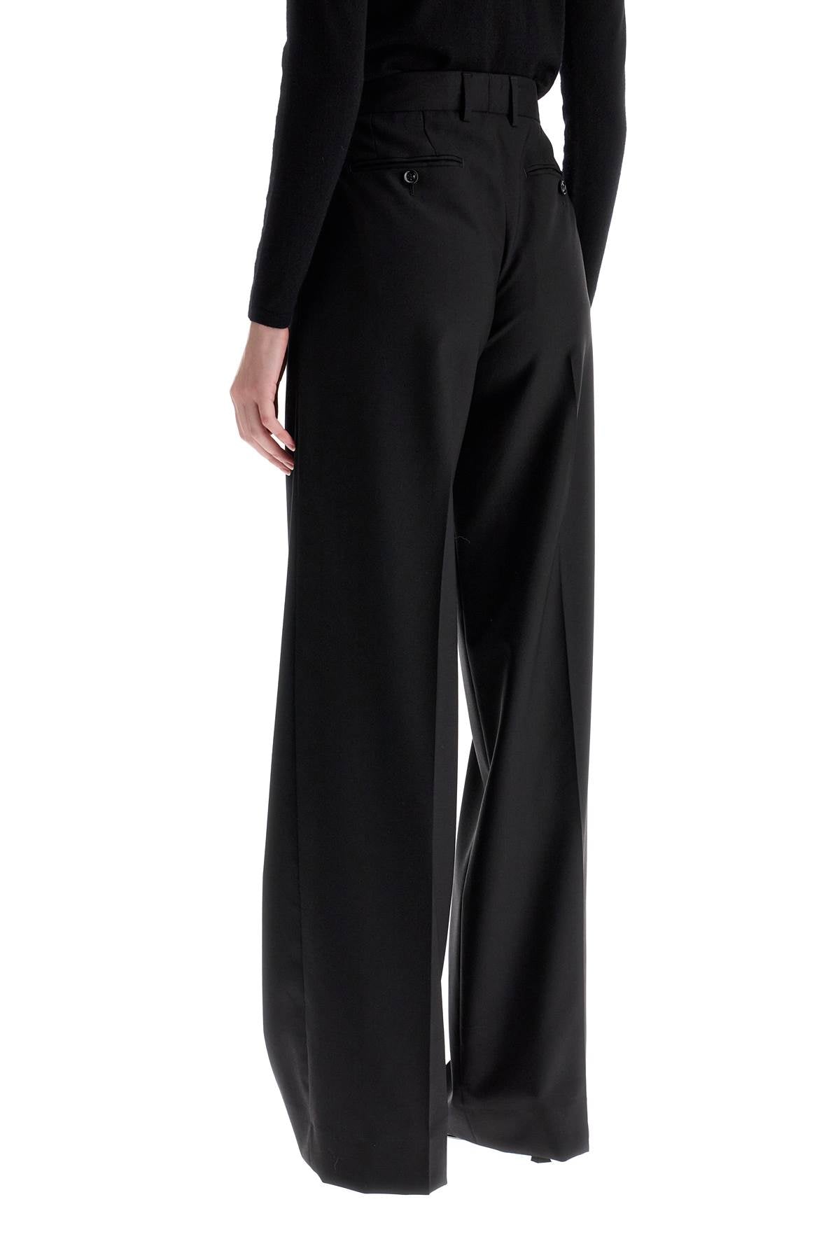 Woolen Flare Pants In  - Black