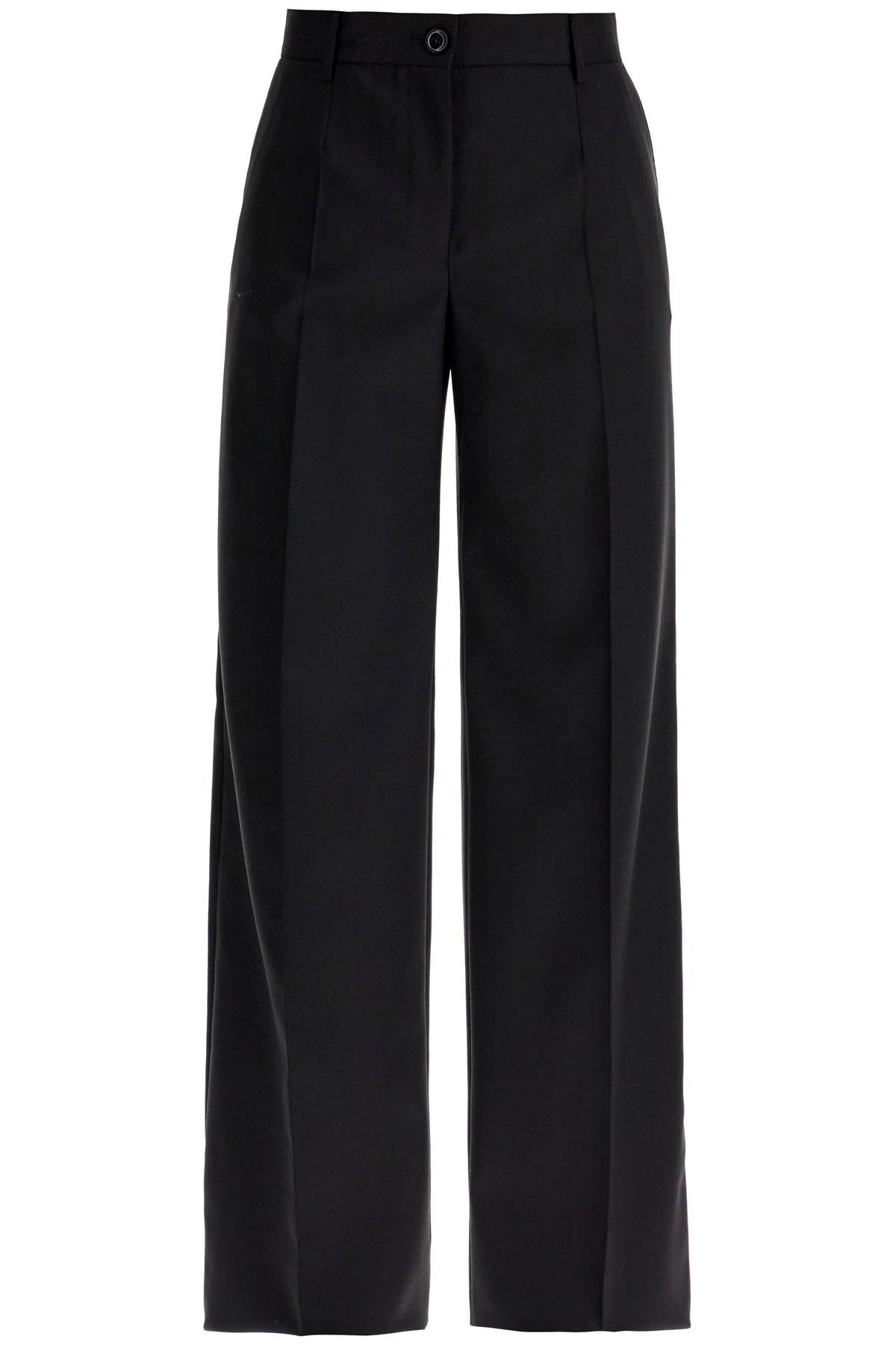 Woolen Flare Pants In  - Black