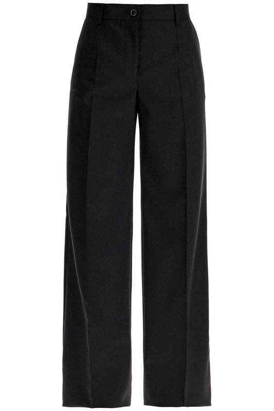 Woolen Flare Pants In  - Black