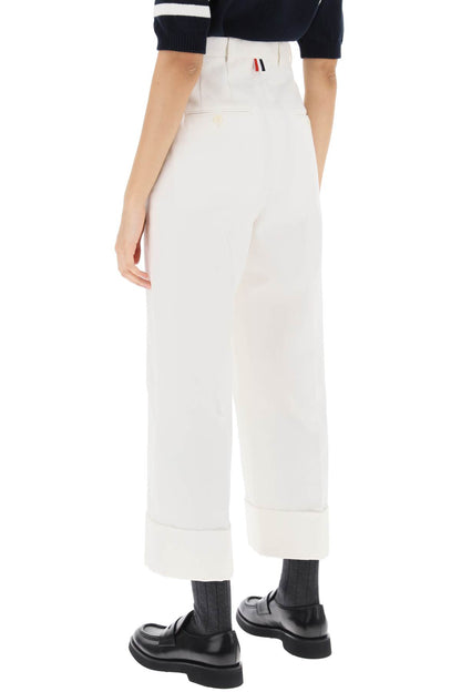 Cropped Wide Leg Jeans  - White