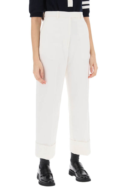 Cropped Wide Leg Jeans  - White