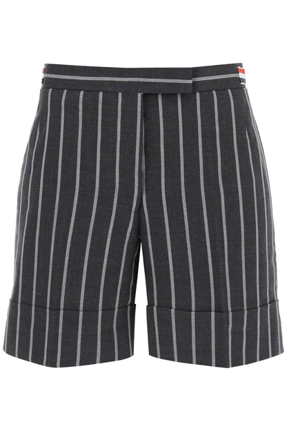 Striped Tailoring Shorts  - Grey