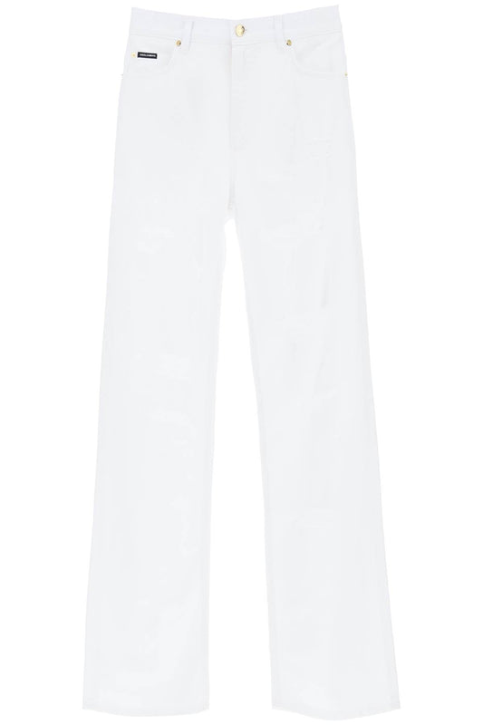 Destroyed-effect Jeans  - Bianco