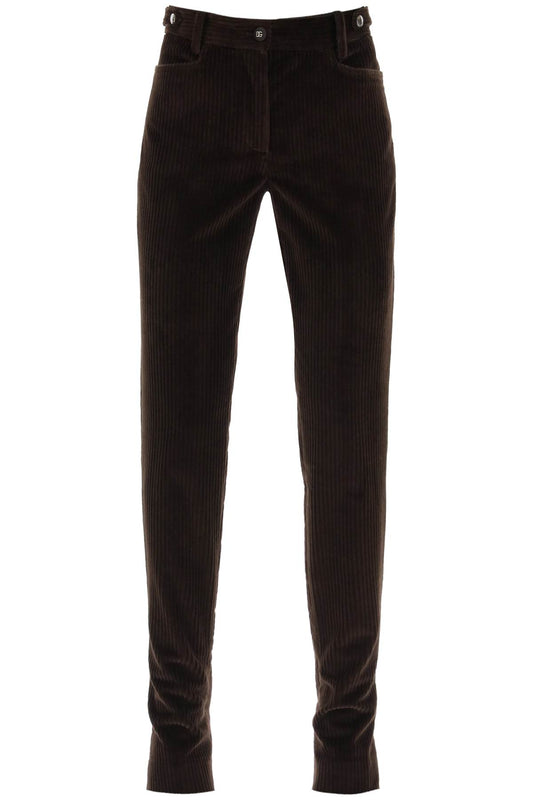 Bell-bottom Corduroy Pants  - Marrone