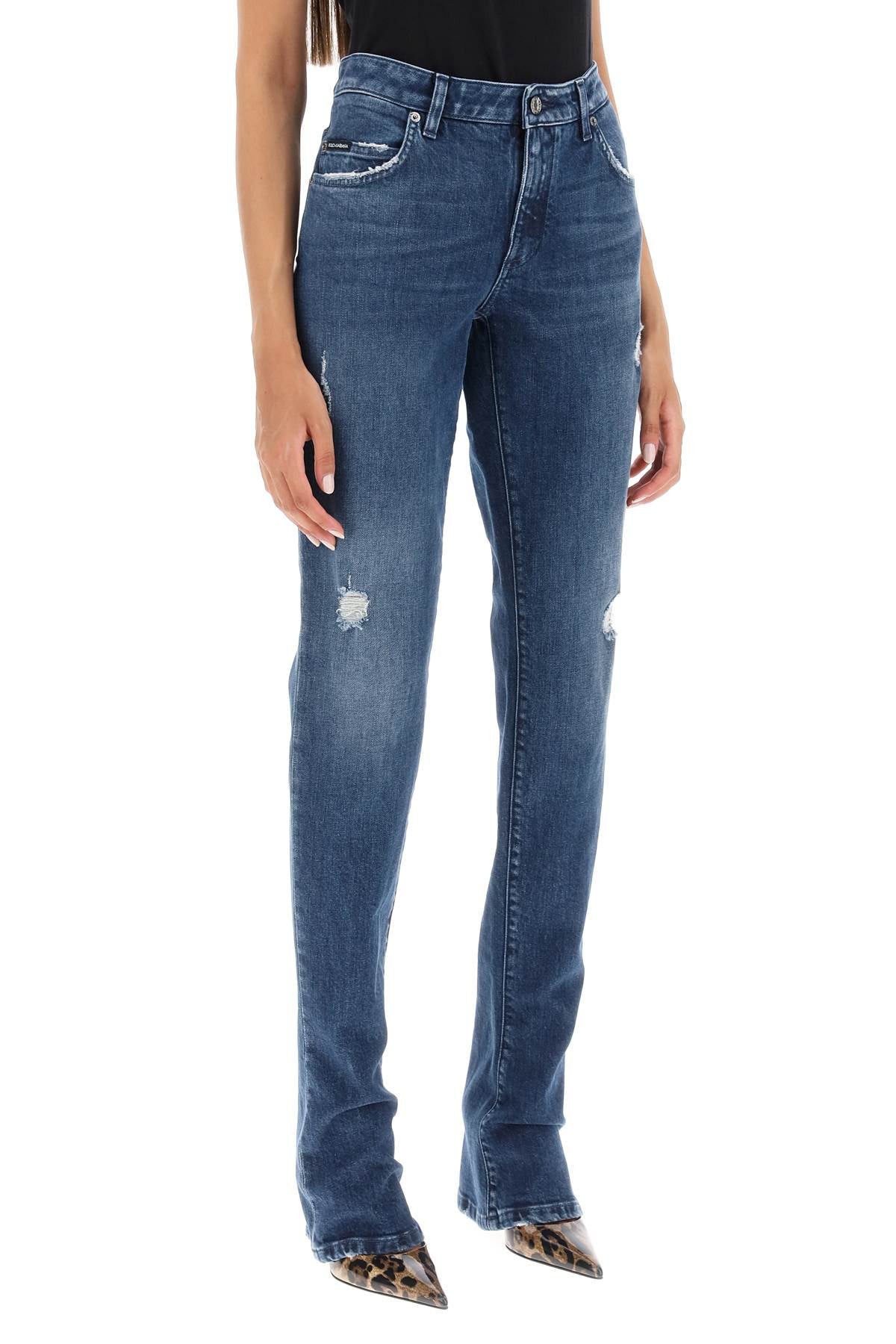 Low Rise Trumpet Jeans  - Blu