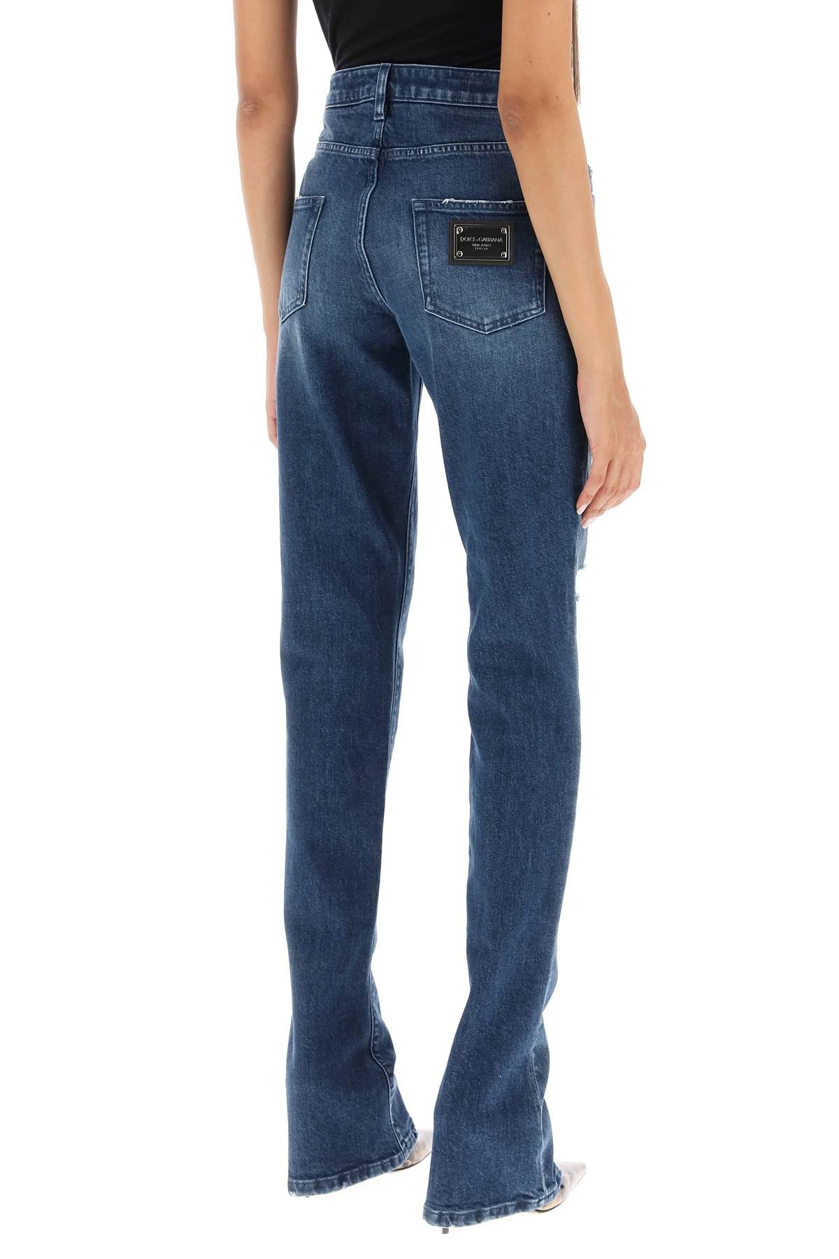 Low Rise Trumpet Jeans  - Blu