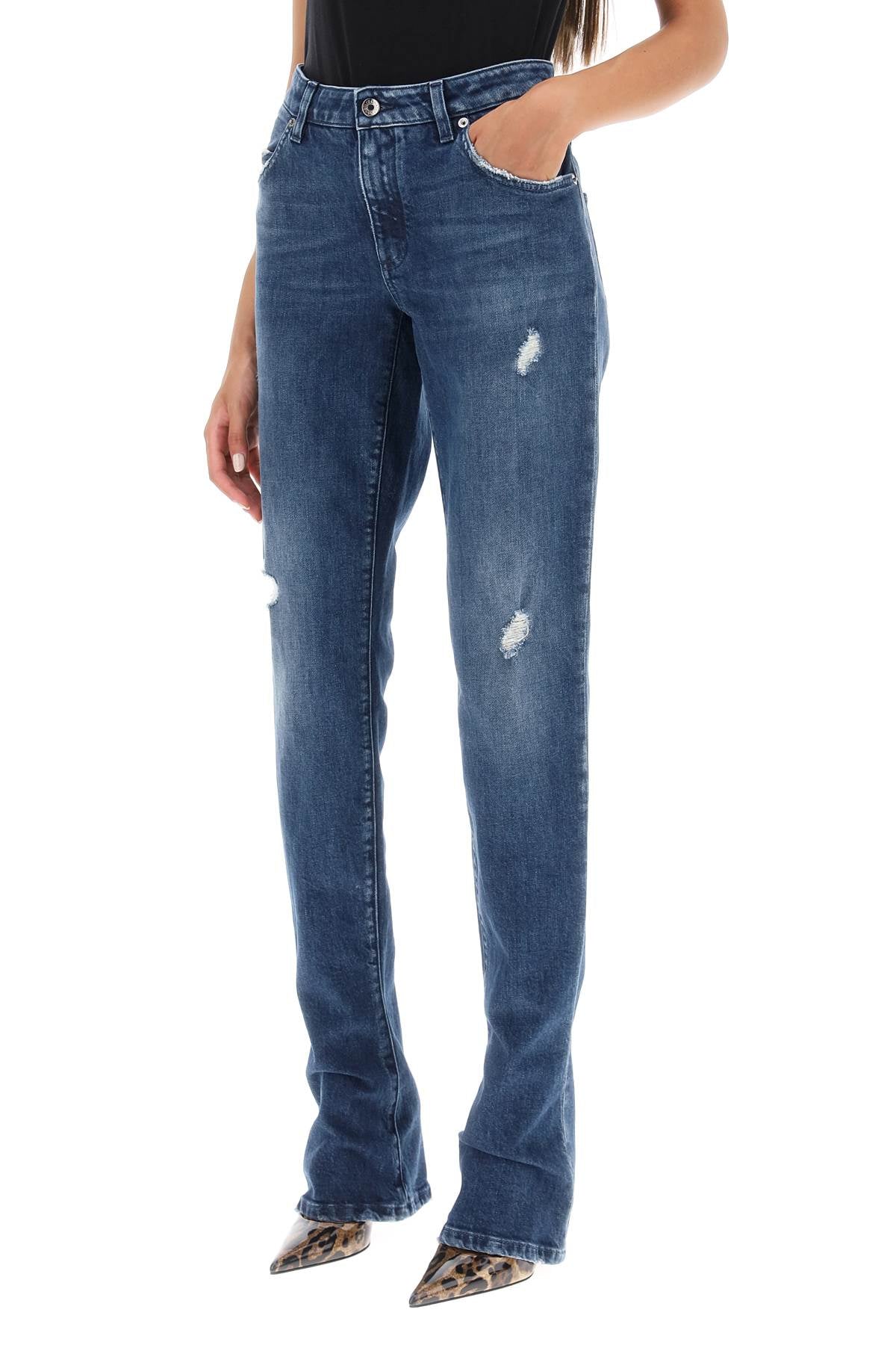 Low Rise Trumpet Jeans  - Blu