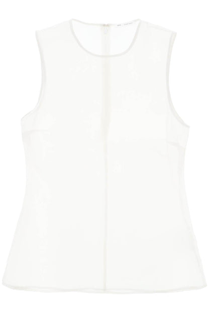 Sleeveless Silk Top In  - White