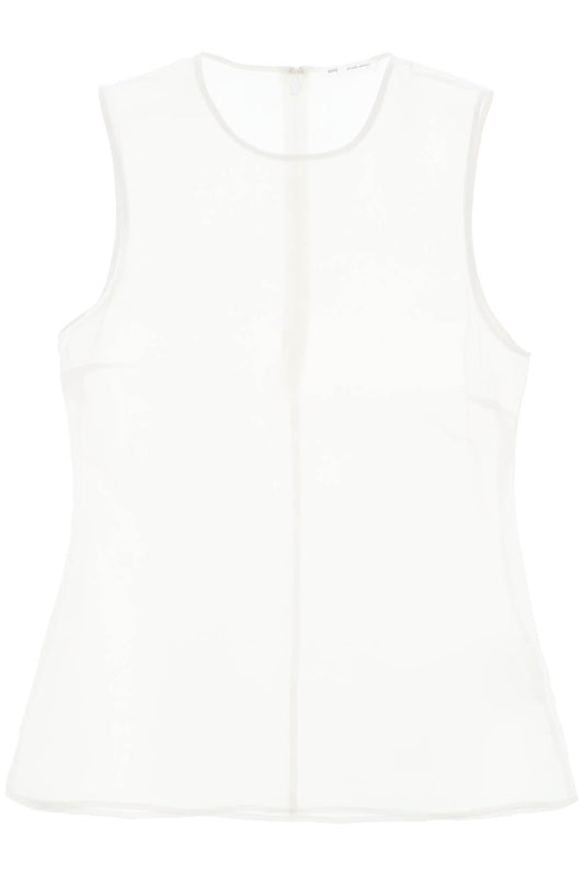 Sleeveless Silk Top In  - White