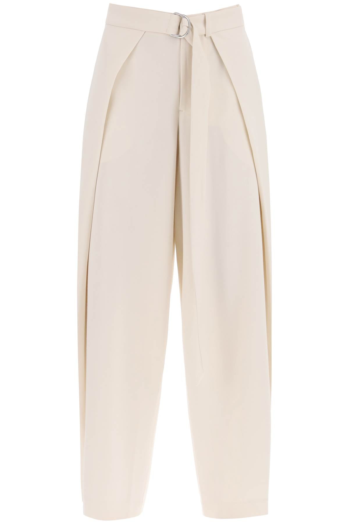 Wide Fit Pants With Floating Panels  - Bianco