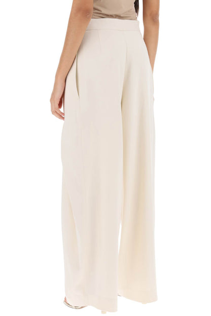 Wide Fit Pants With Floating Panels  - Bianco