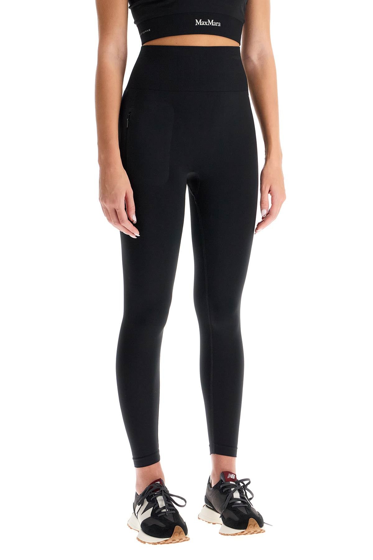 'fire' Sport Leggings With Logo Print  - Brown