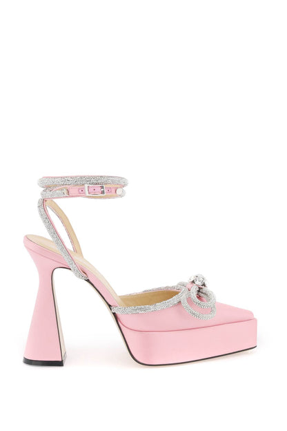 Satin Pumps With Crystals  - Rosa