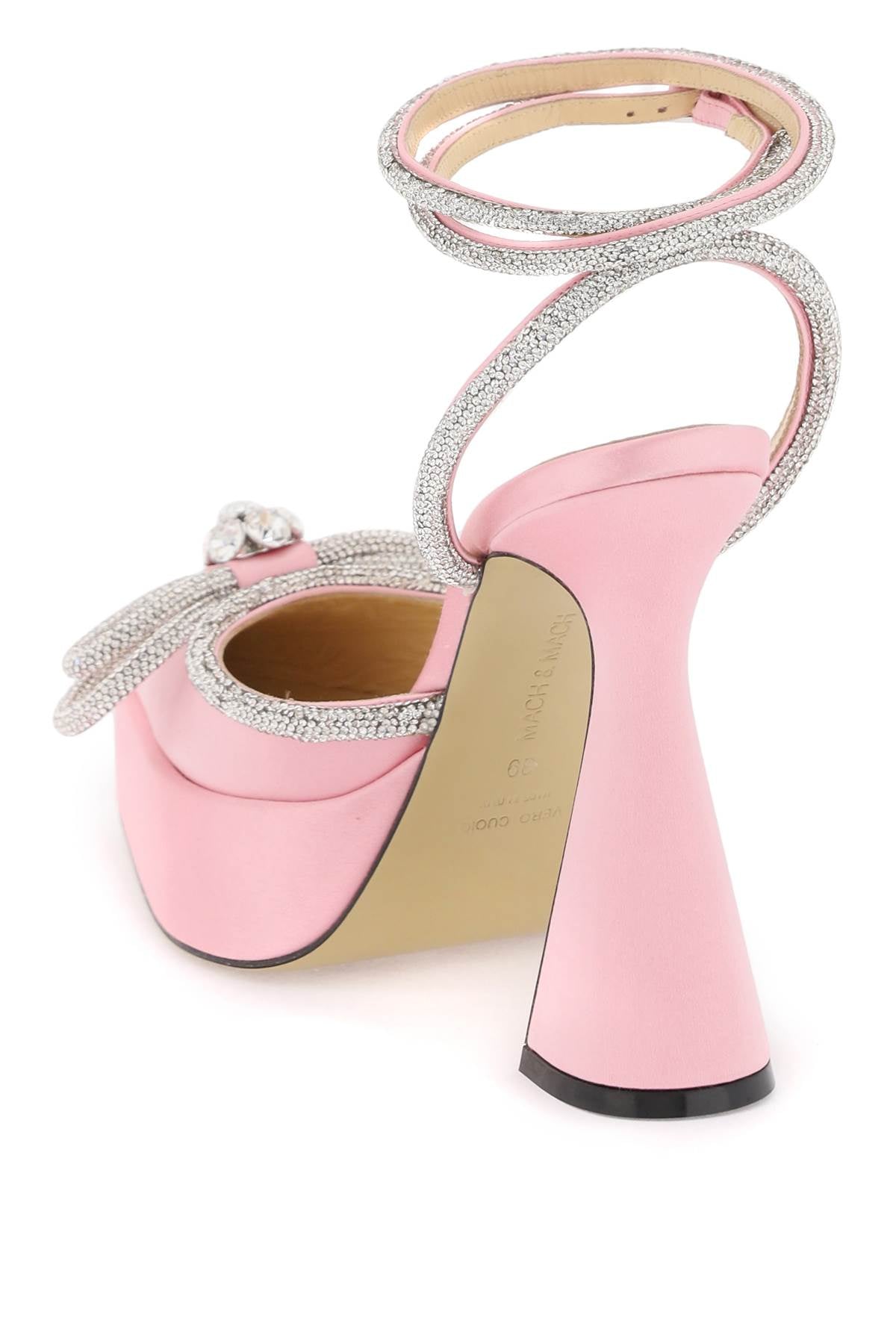 Satin Pumps With Crystals  - Rosa