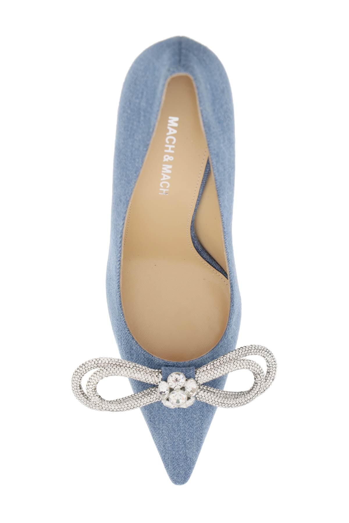 Denim Pumps With Crystals  - Blue