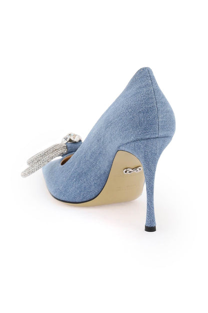 Denim Pumps With Crystals  - Blue