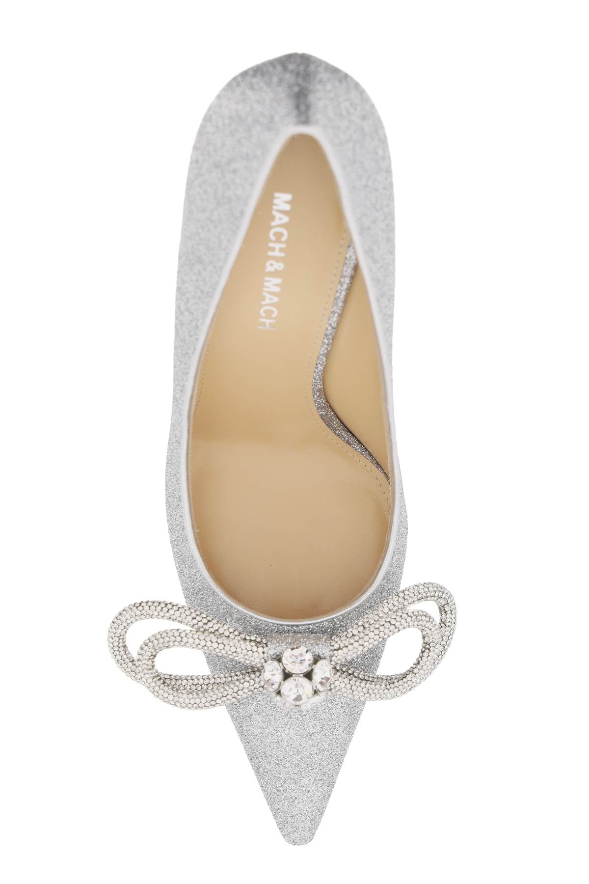 Glittered Pumps With Crystals  - Argento