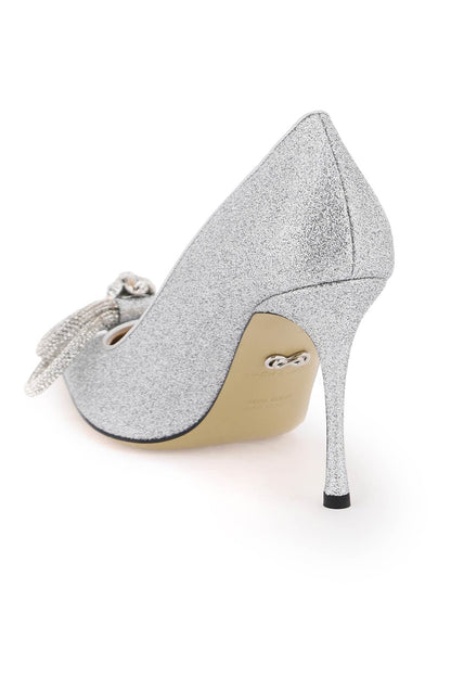 Glittered Pumps With Crystals  - Argento