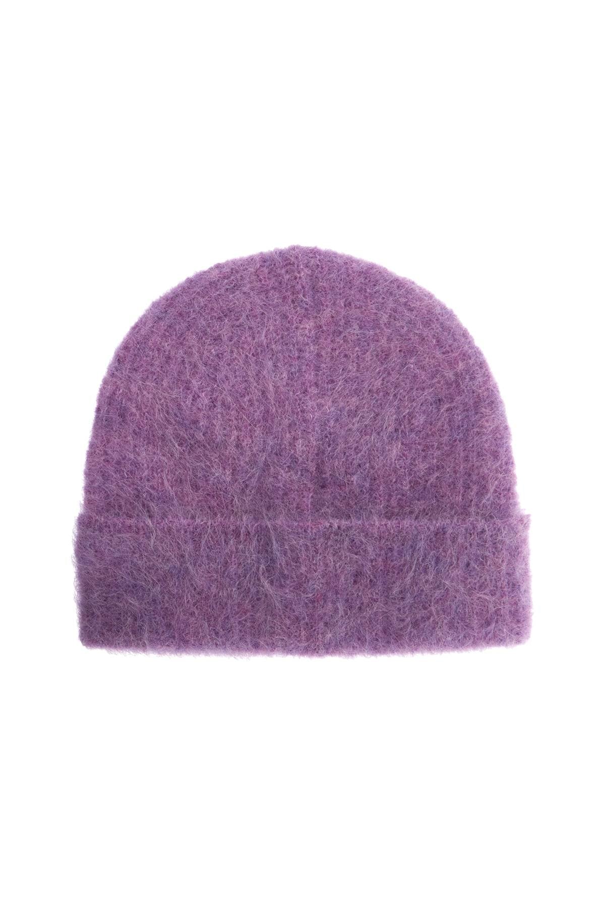 'fuzzy Alpaca Beanie  - Purple