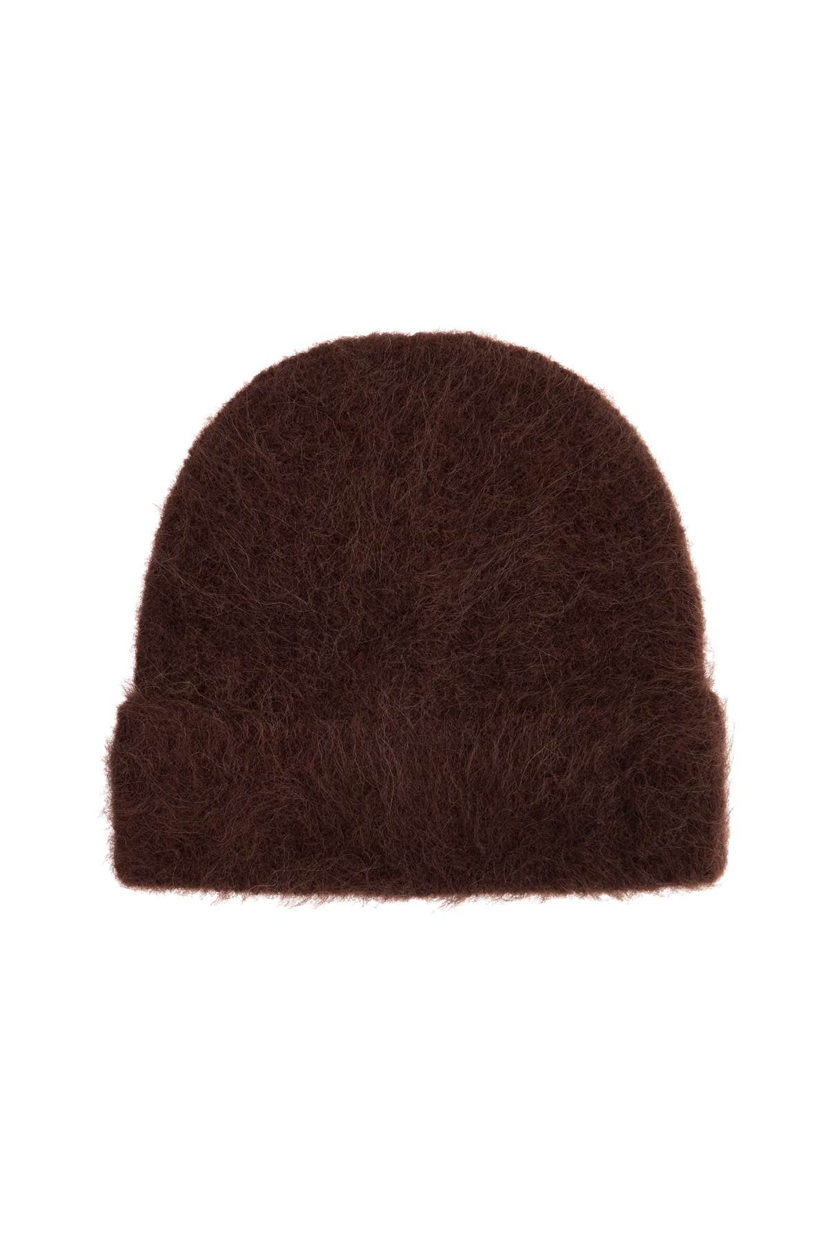 "fuzzy Alpaca Beanie  - Brown