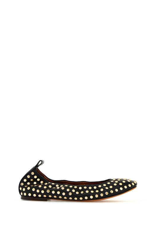 Studded Ballet Flats  - Black