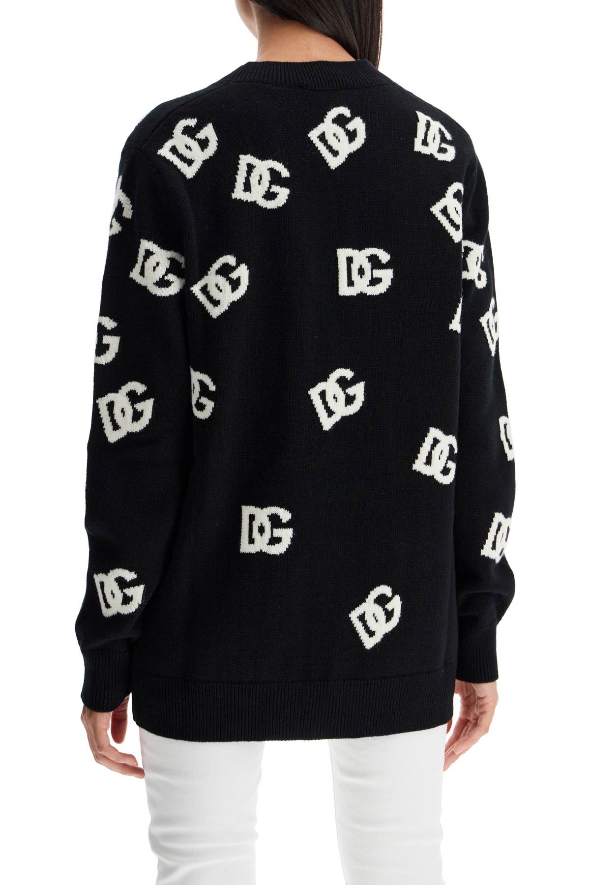 Woolen Dg Cardigan  - Black