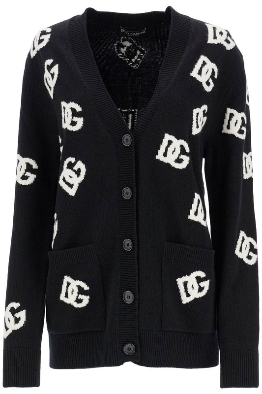 Woolen Dg Cardigan  - Black