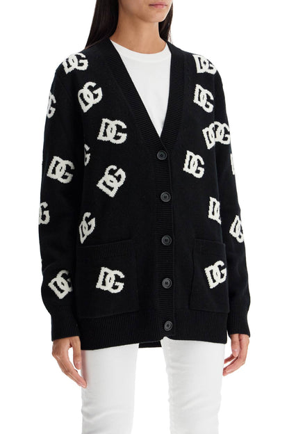 Woolen Dg Cardigan  - Black