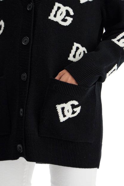 Woolen Dg Cardigan  - Black