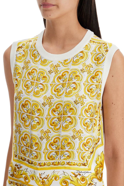 "silk Sleeveless Top With Mai  - White