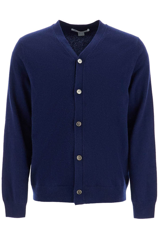 Wool Cardigan With Buttons  - Blue