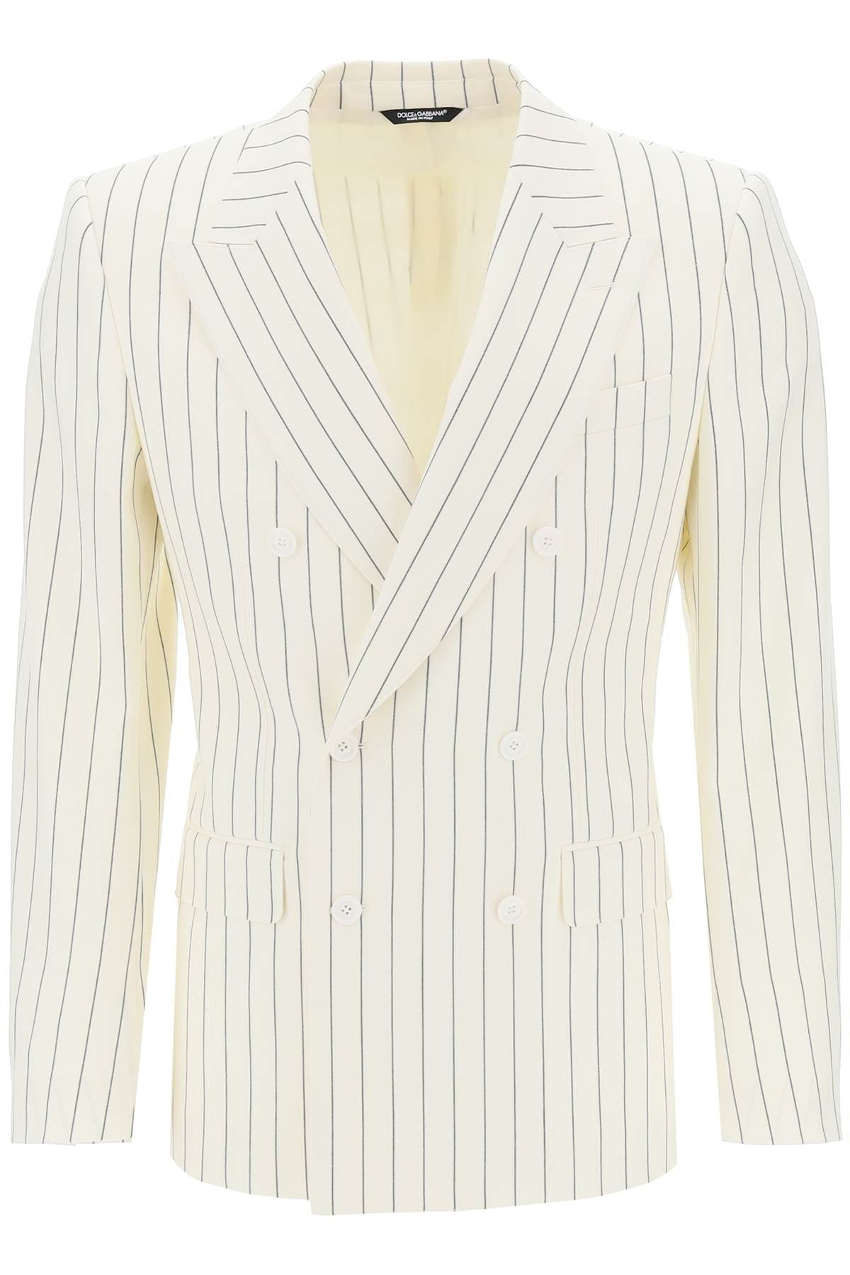 Double-breasted Pinstripe  - White