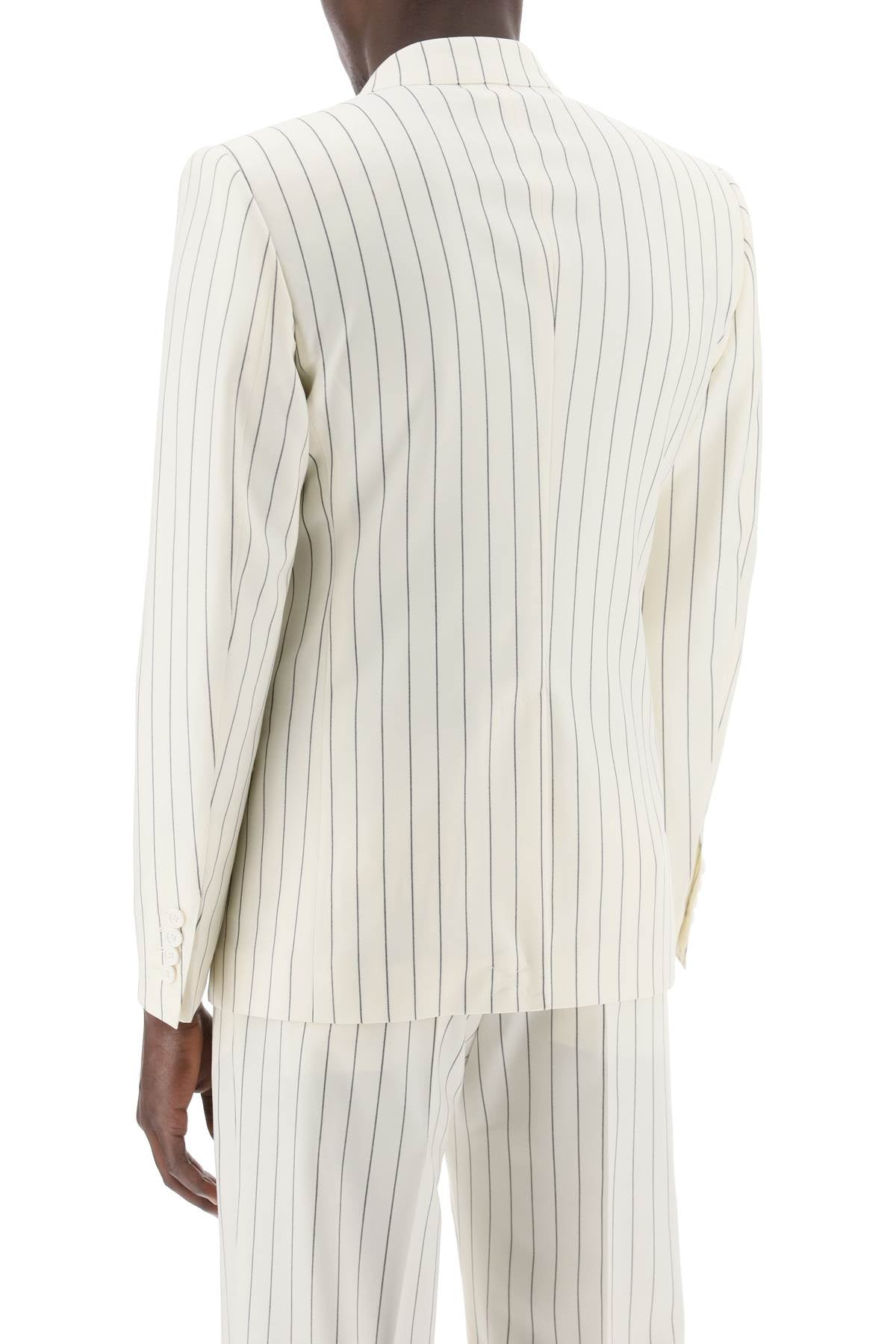 Double-breasted Pinstripe  - White