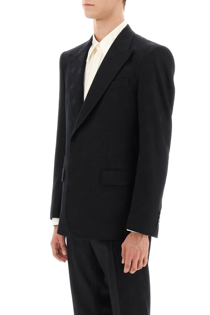 Sicilia Single-breasted Monogram Jacket  - Nero