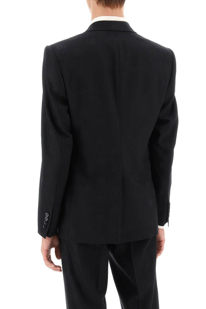 Sicilia Single-breasted Monogram Jacket  - Nero