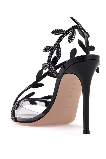 Crystal Flavia Sandals  - Black