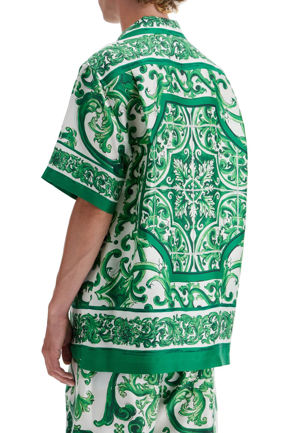 Hawaii Silk Twill Maiolica Print Shirt  - Green