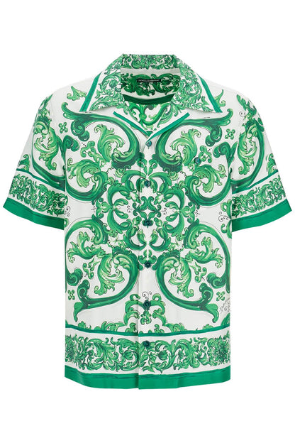 Hawaii Silk Twill Maiolica Print Shirt  - Green