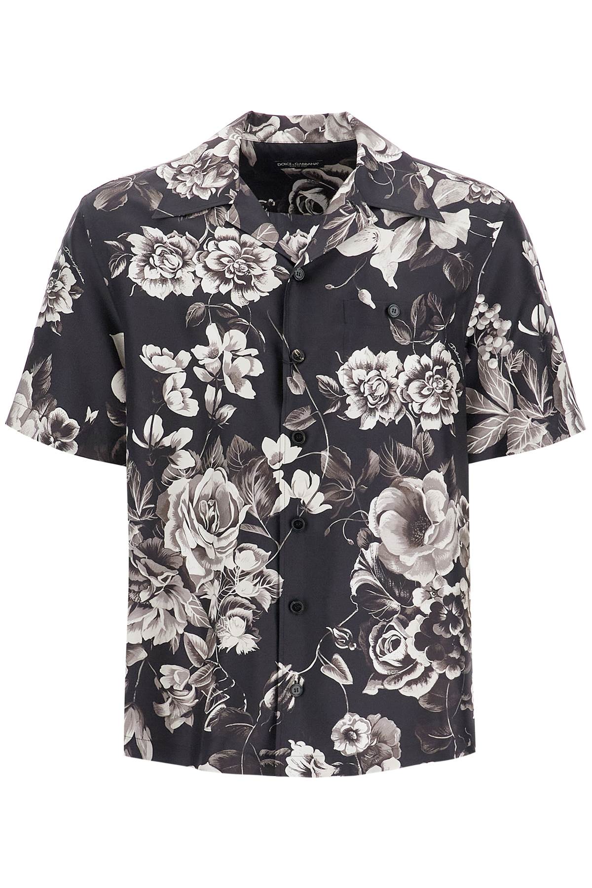 Hawaii Silk Shirt With Floral Print Set  - Black