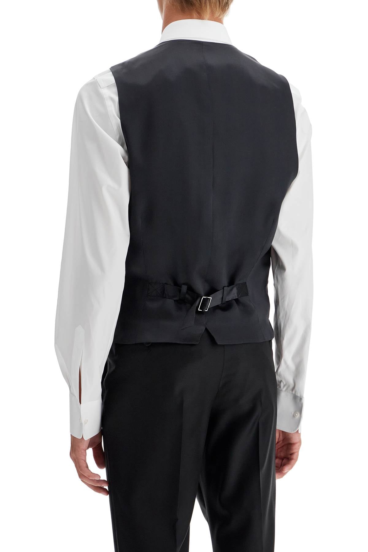 Sartorial Satin Waistcoat  - Black