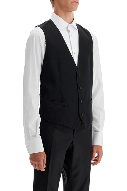 Sartorial Satin Waistcoat  - Black