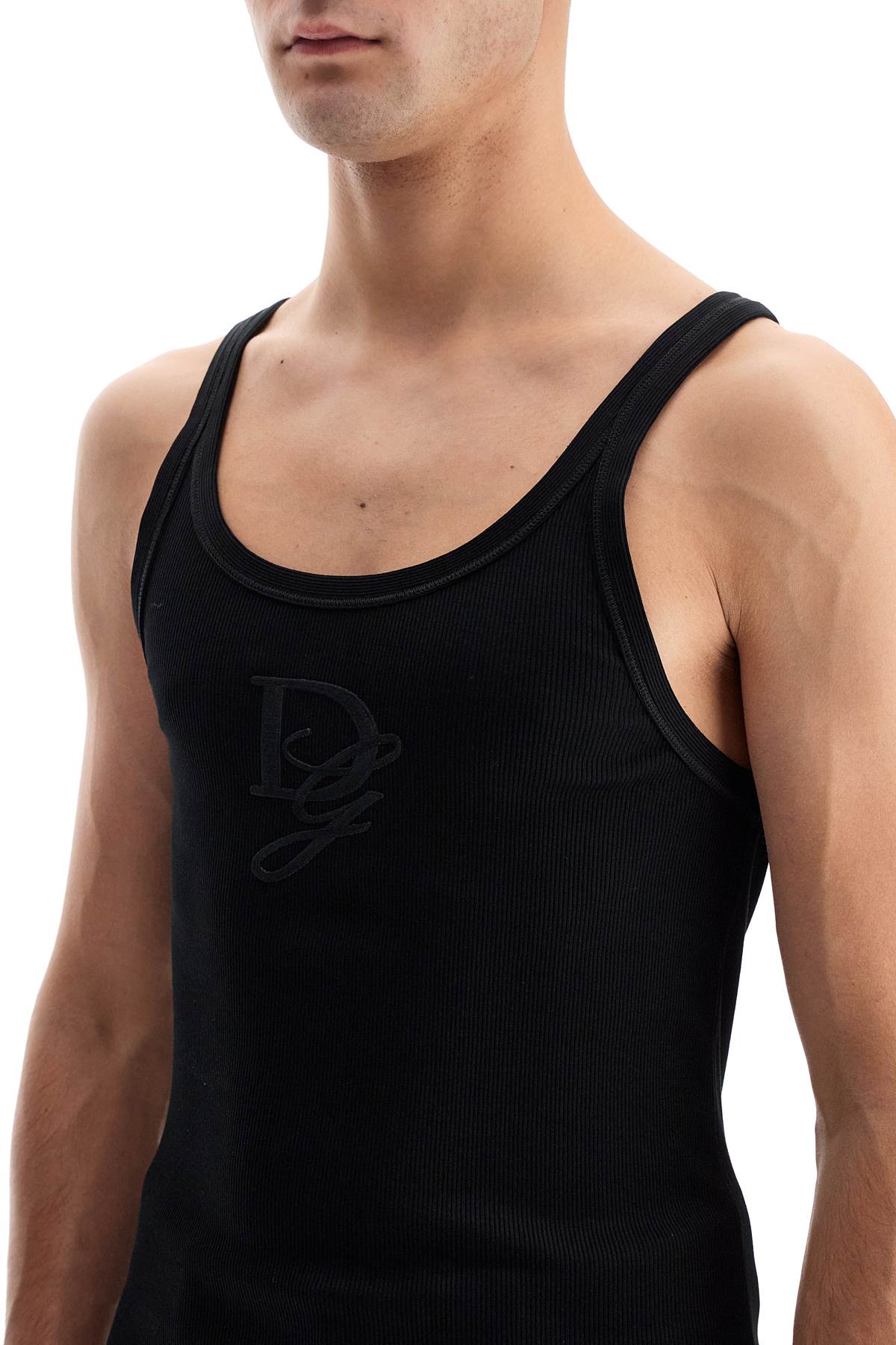 'tank Top With Dg Embroidery  - Black