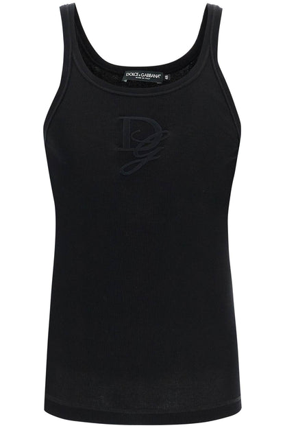 'tank Top With Dg Embroidery  - Black