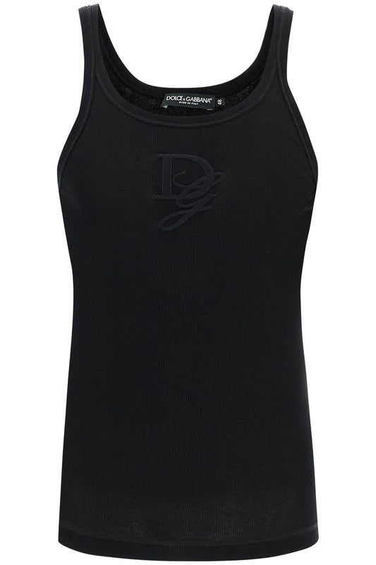 'tank Top With Dg Embroidery  - Black