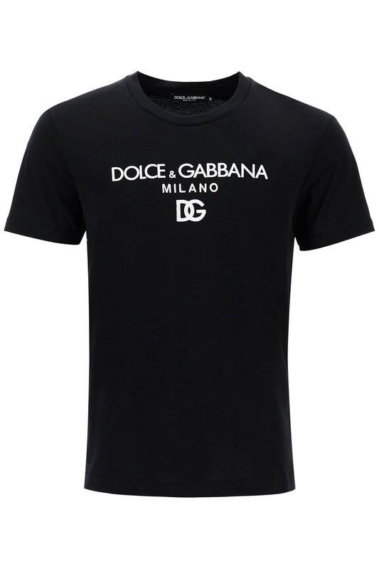 "dg Embroidered T-shirt With Lettering Logo Print  - Black